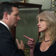 Ted Cruz and Kellyanne Conway appear to have a cordial and not at all confrontational conversation before a swearing-in ceremony for Rick Perry on March 2, 2017 (Photo by Alex Wong/Getty Images)